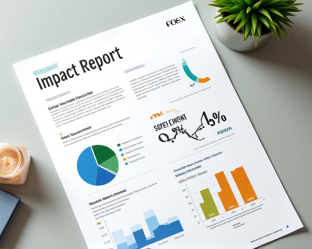 An example of a visually appealing impact report with charts and metrics.